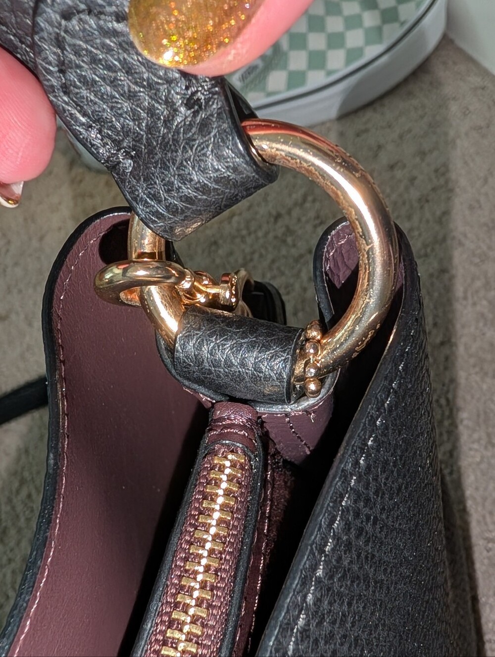 Coach x Jean-Michel Basquiat Black Pebbled Leather Bucket Bag - Picture 7 of 9